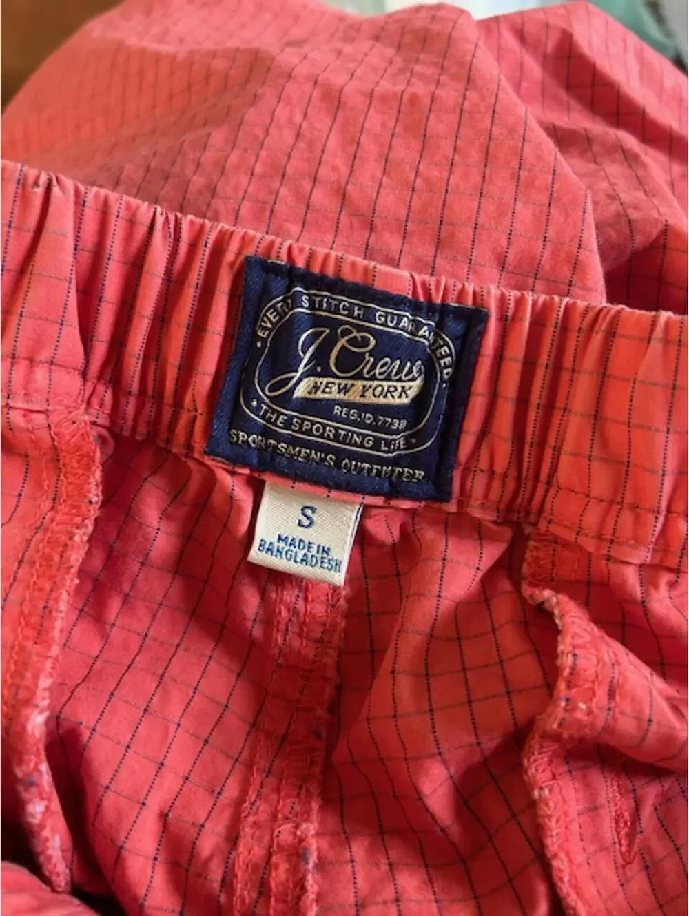 J. Crew Men's Red Checkered Casual Shorts Size S